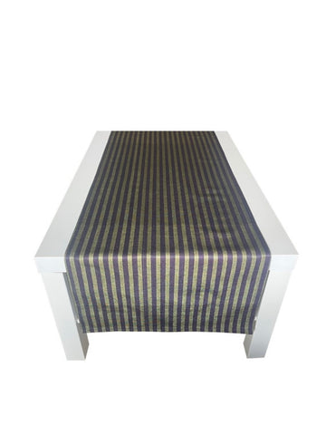 Striped silk and cotton table runner. Size: 16.5” x 63”