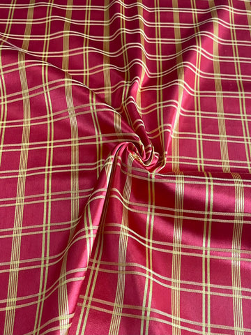 Red and Yellow Satin Kutnu Fabric.