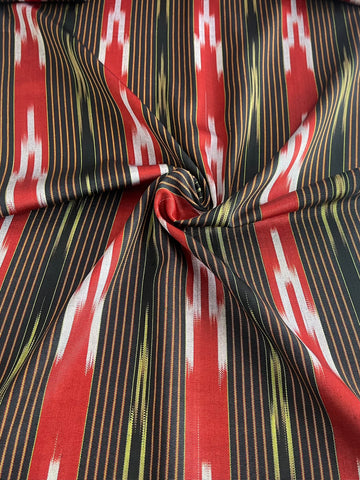 Multicolored Tie-dye Kutnu Fabric. 19.5 inch wide.