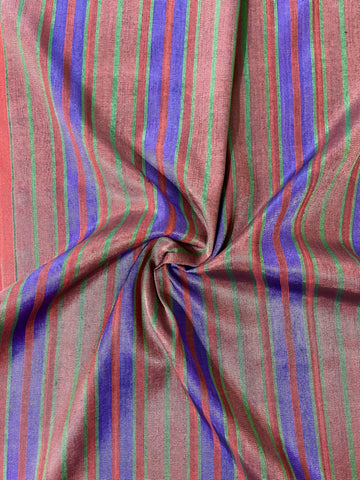 Multicolor striped 22 inches wide woven fabric.