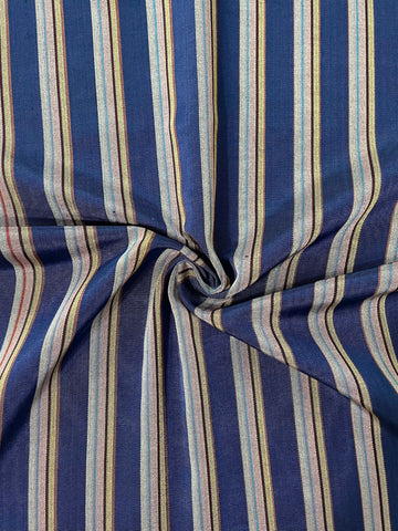 Colorful striped woven kutnu fabric.