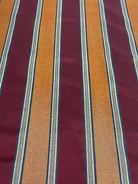Orange & Bordeaux multicolor striped. 20" wide.