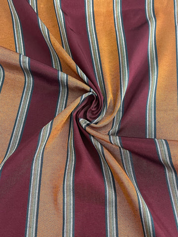 Orange & Bordeaux multicolor striped. 20" wide.