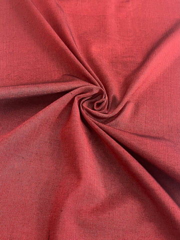 Red kutnu fabric. 19.5" wide.