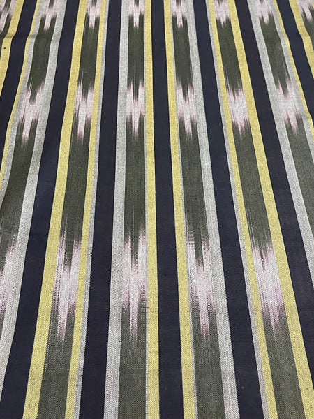 Multicolor woven fabric. Tie-dye design fabric. 19.5" wide.