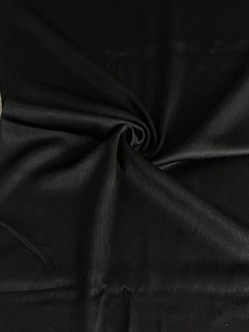 Black Turkish kutnu fabric. Silk & Cotton woven fabric by the yard. 19.5" wide.