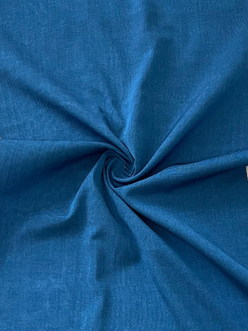 Blue Turkish Kutnu fabric. Silk and cotton woven fabric by the yard. 20" wide.
