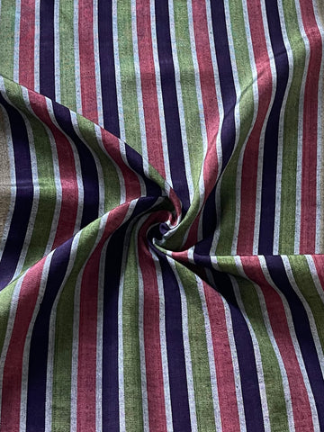 Colorful Turkish kutnu fabric. Multicolor striped woven kutnu fabric by the yard. 20" wide.