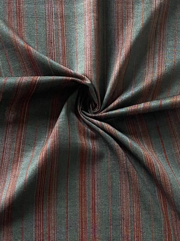 Striped, colorful, silk & cotton woven Turkish kutnu fabric. 19.5" wide.