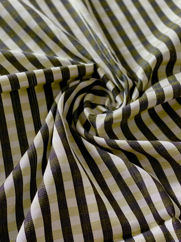 Woven Turkish fabric. 32” wide Light yellow-white-black Kutnu fabric. Plaid fabric by the yard.