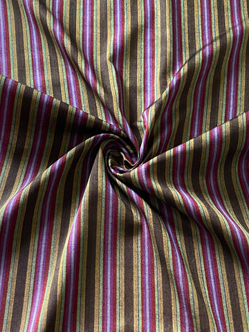 Shiny colorful silk and cotton woven Turkish kutnu fabric by the yard. 20" wide.