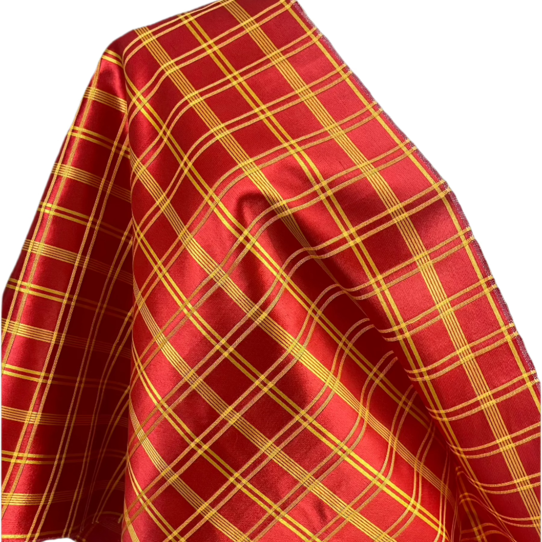 Red and Yellow Sateen Kutnu Fabric.