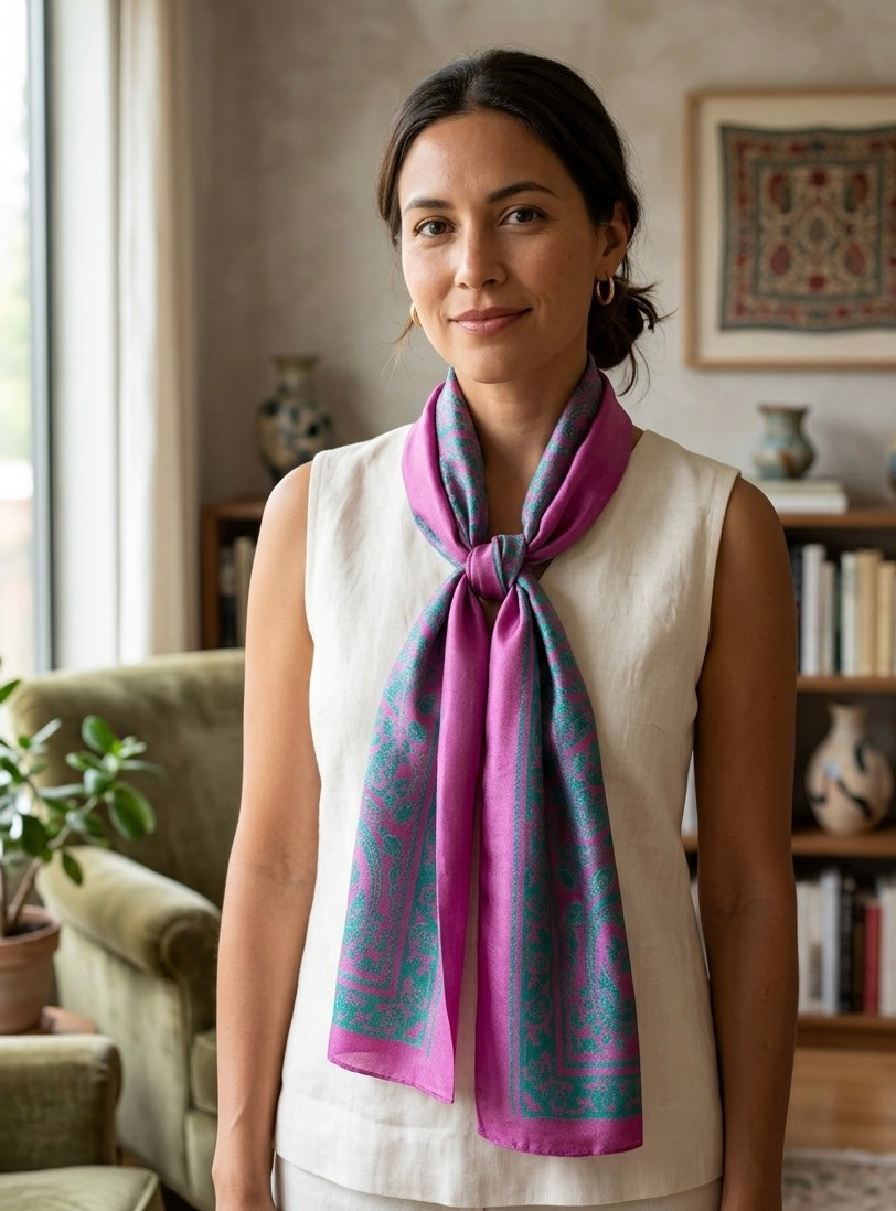Kelaghayi Silk scarf-R4
