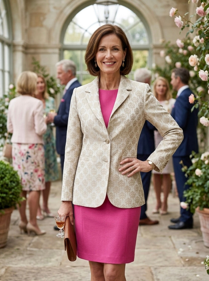 Ivory Floral Brocade Jacket