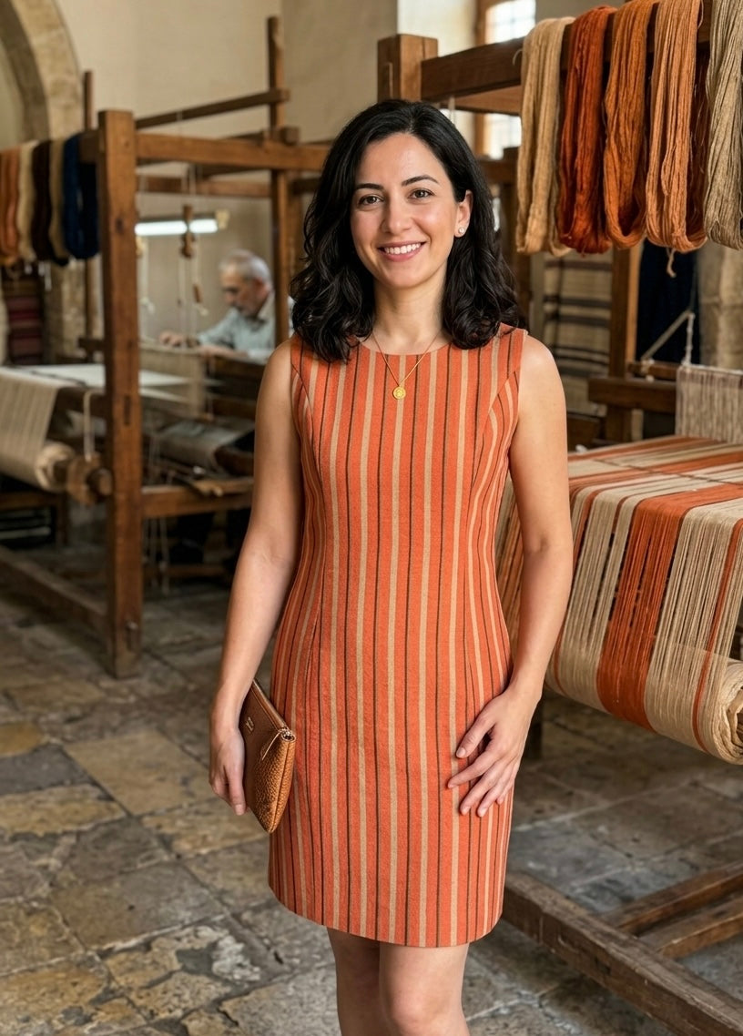 The Elaura Collection — Orange-Yellow Kutnu Dress