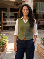 The Avenya Collection - Green Striped Vest