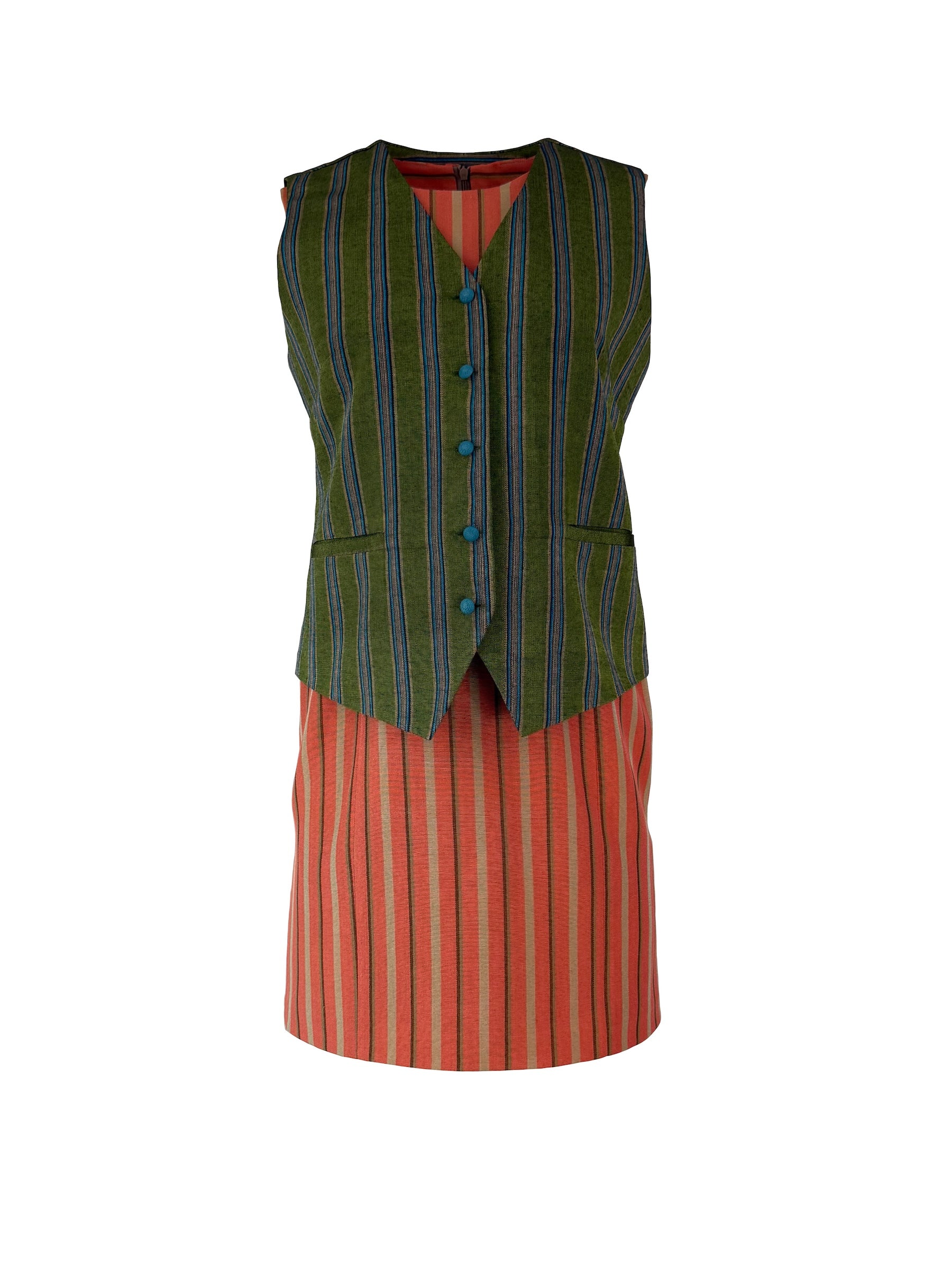 The Avenya Collection - Green Striped Vest
