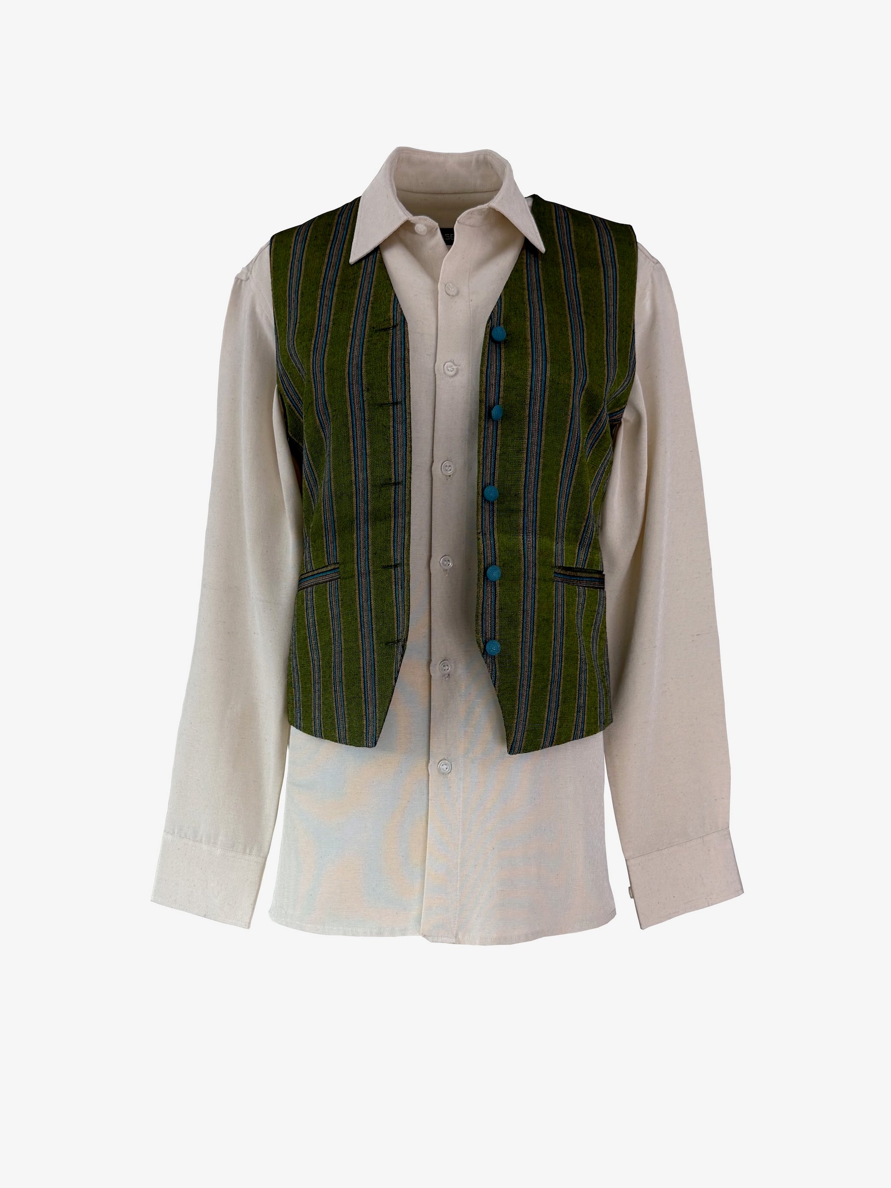 The Avenya Collection - Green Striped Vest