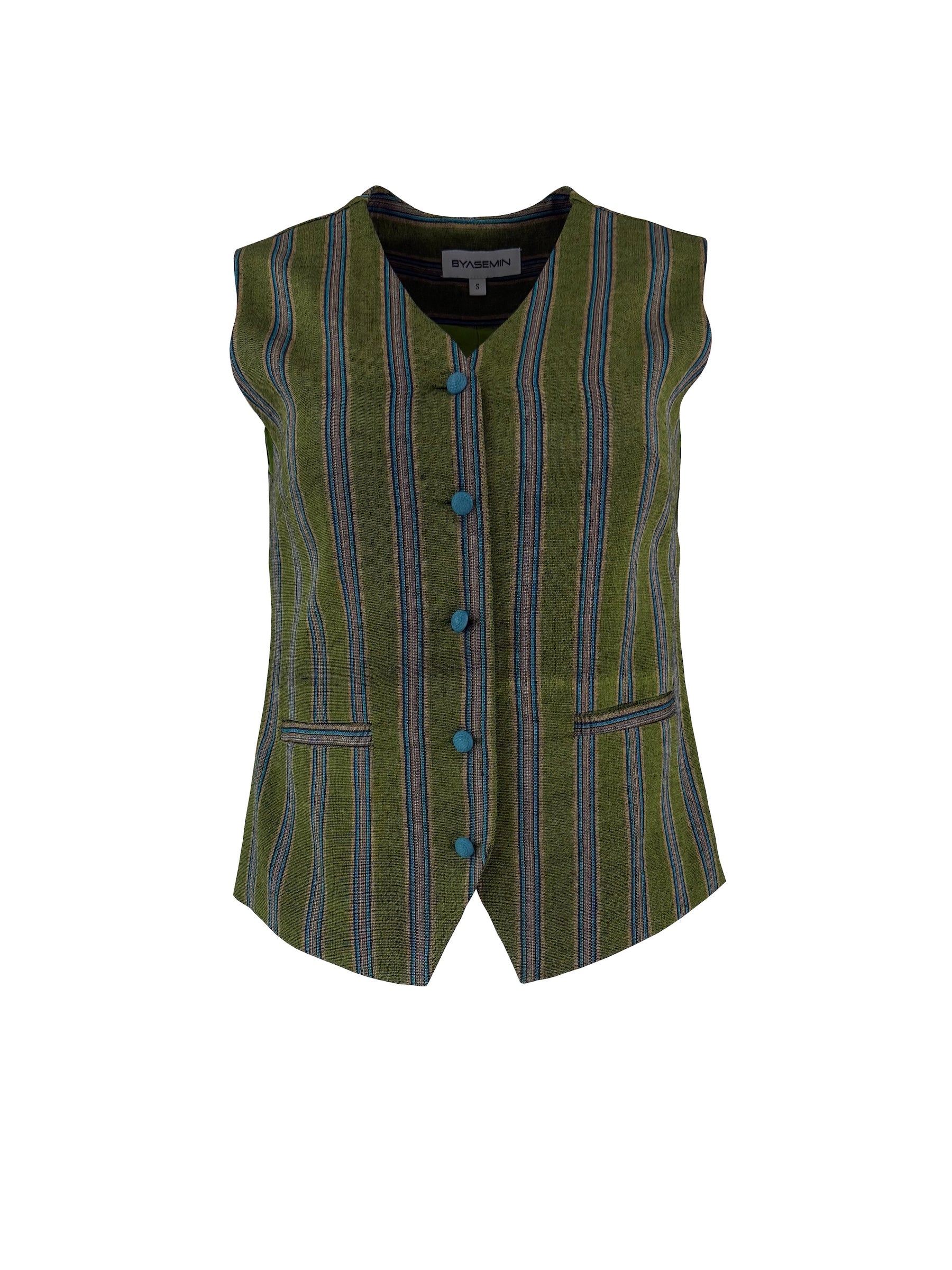 The Avenya Collection - Green Striped Vest