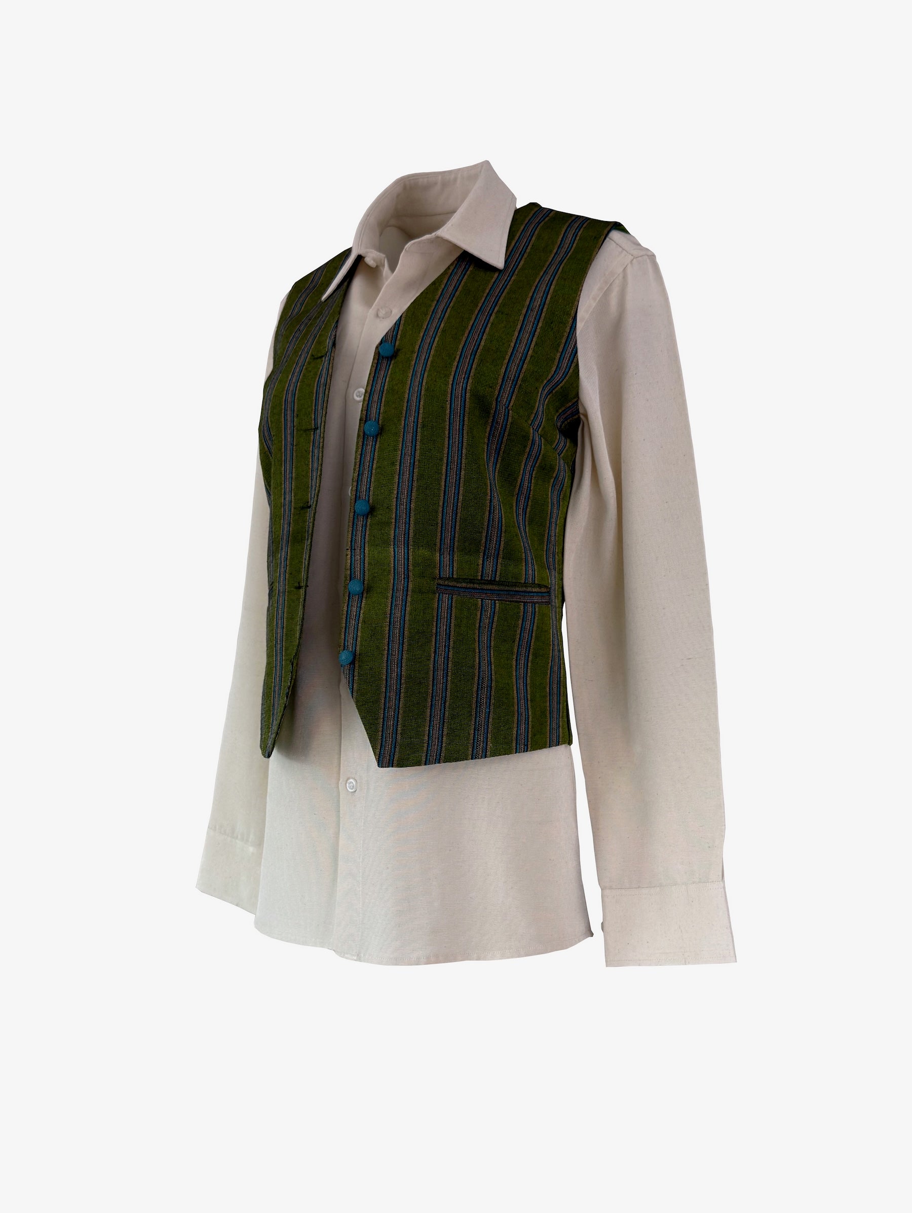 The Avenya Collection - Green Striped Vest