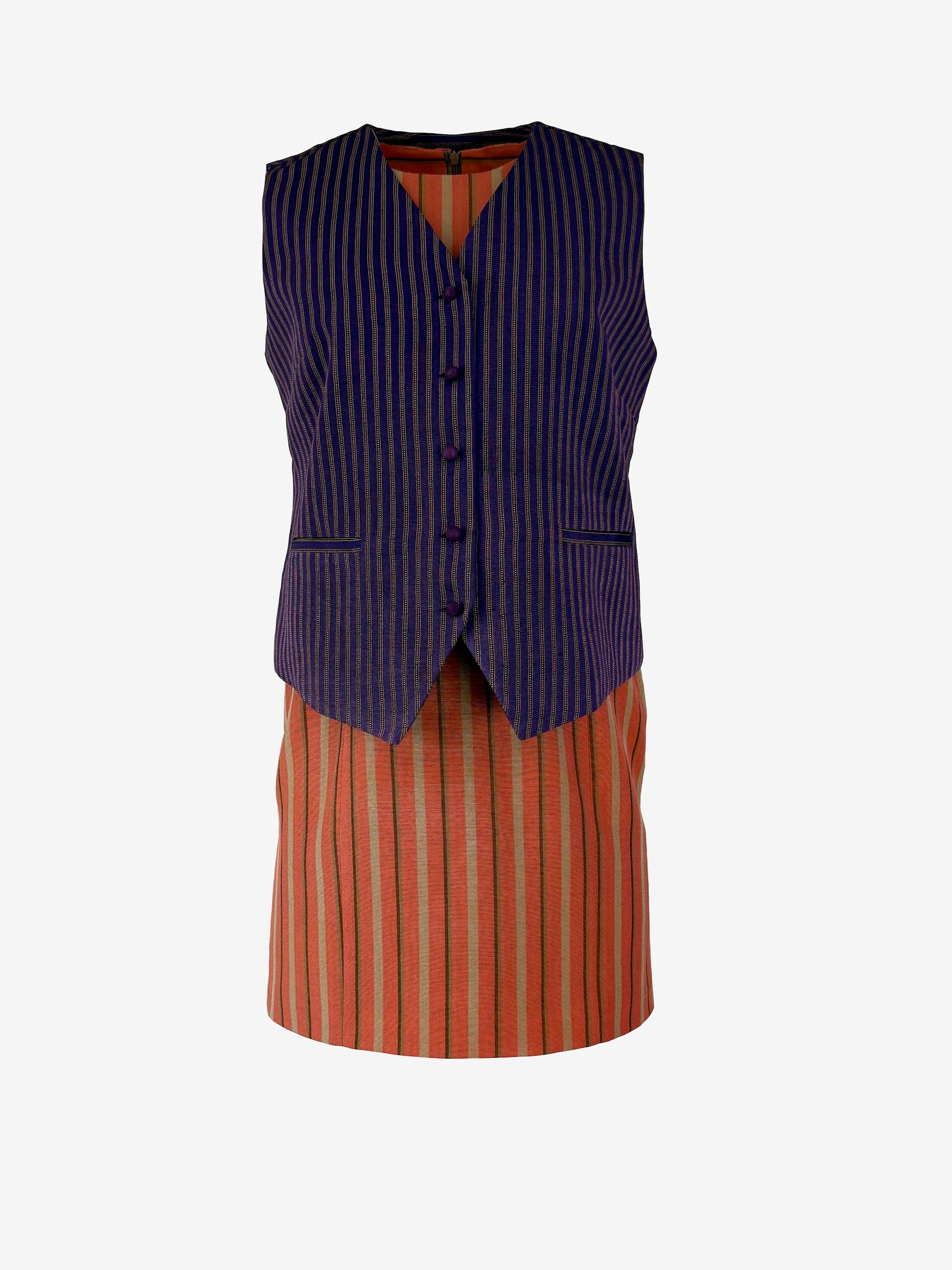 The Avenya Collection - Violet striped Kutnu Vest