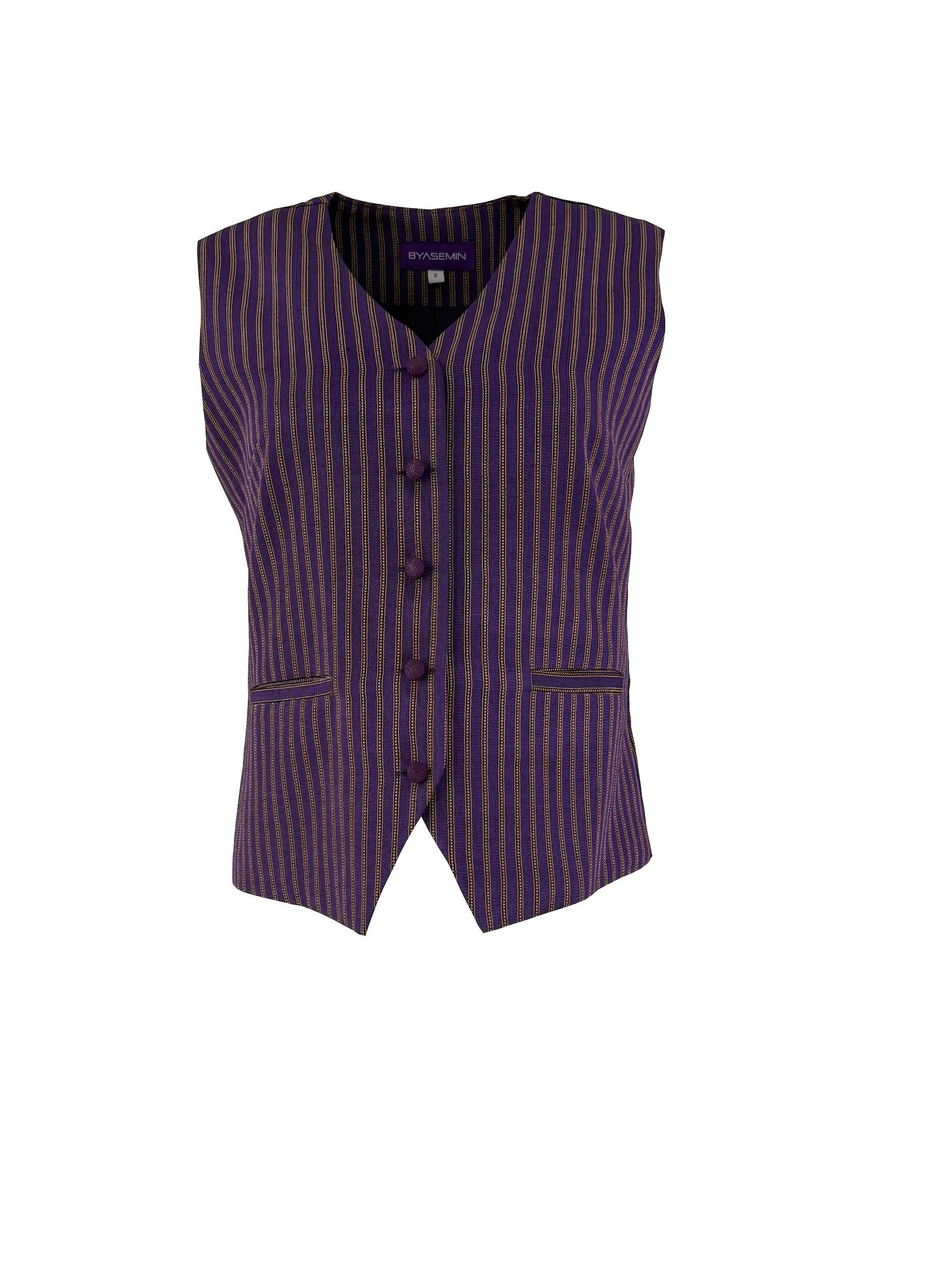 The Avenya Collection - Violet striped Kutnu Vest
