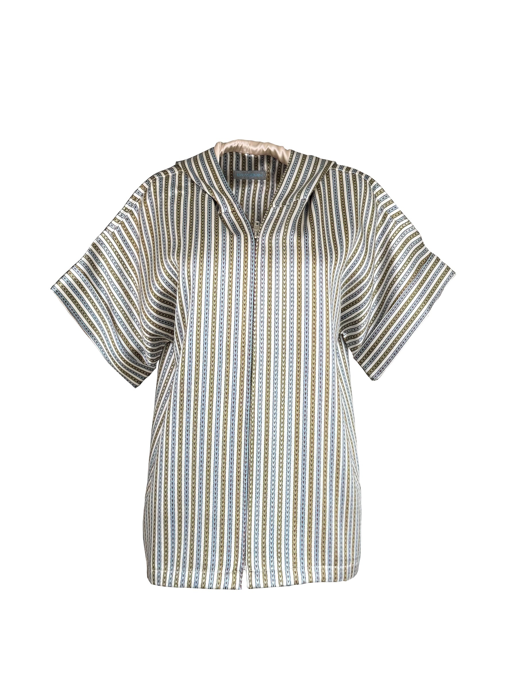 Short Sleeve Sateen Kutnu Women's Hoodie. The Serava Collection.