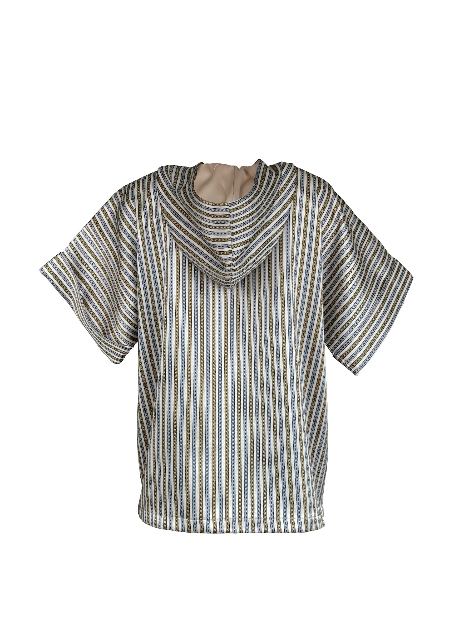 Short Sleeve Sateen Kutnu Women's Hoodie. The Serava Collection.