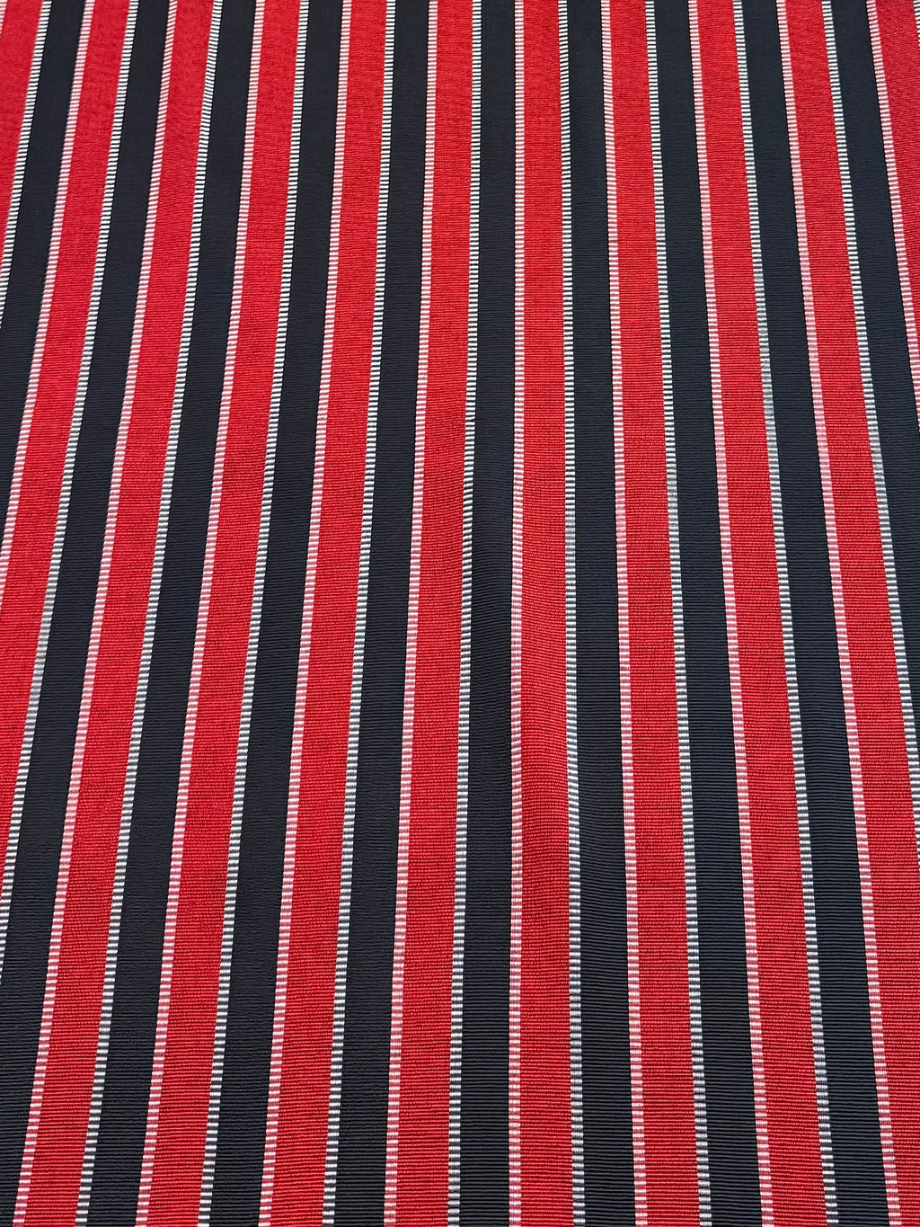 Kutnu Striped Fabric — Black & Red