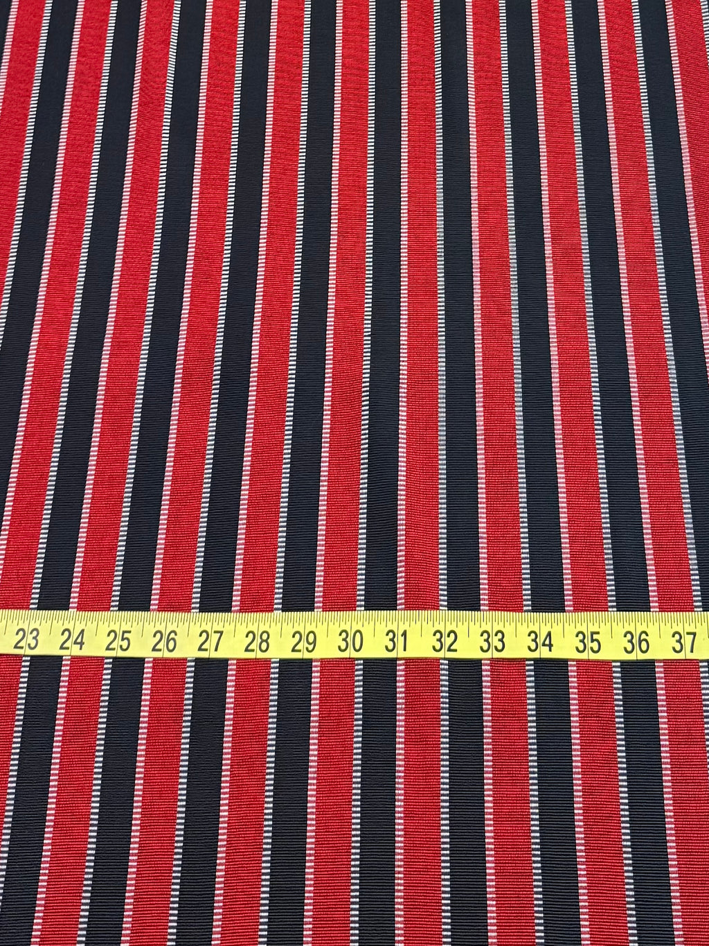 Kutnu Striped Fabric — Black & Red