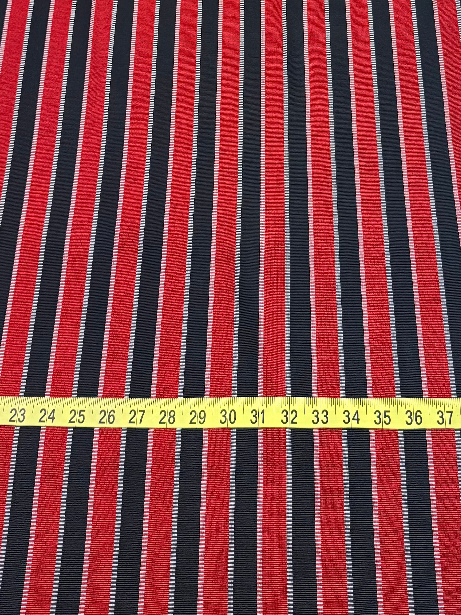 Kutnu Striped Fabric — Black & Red