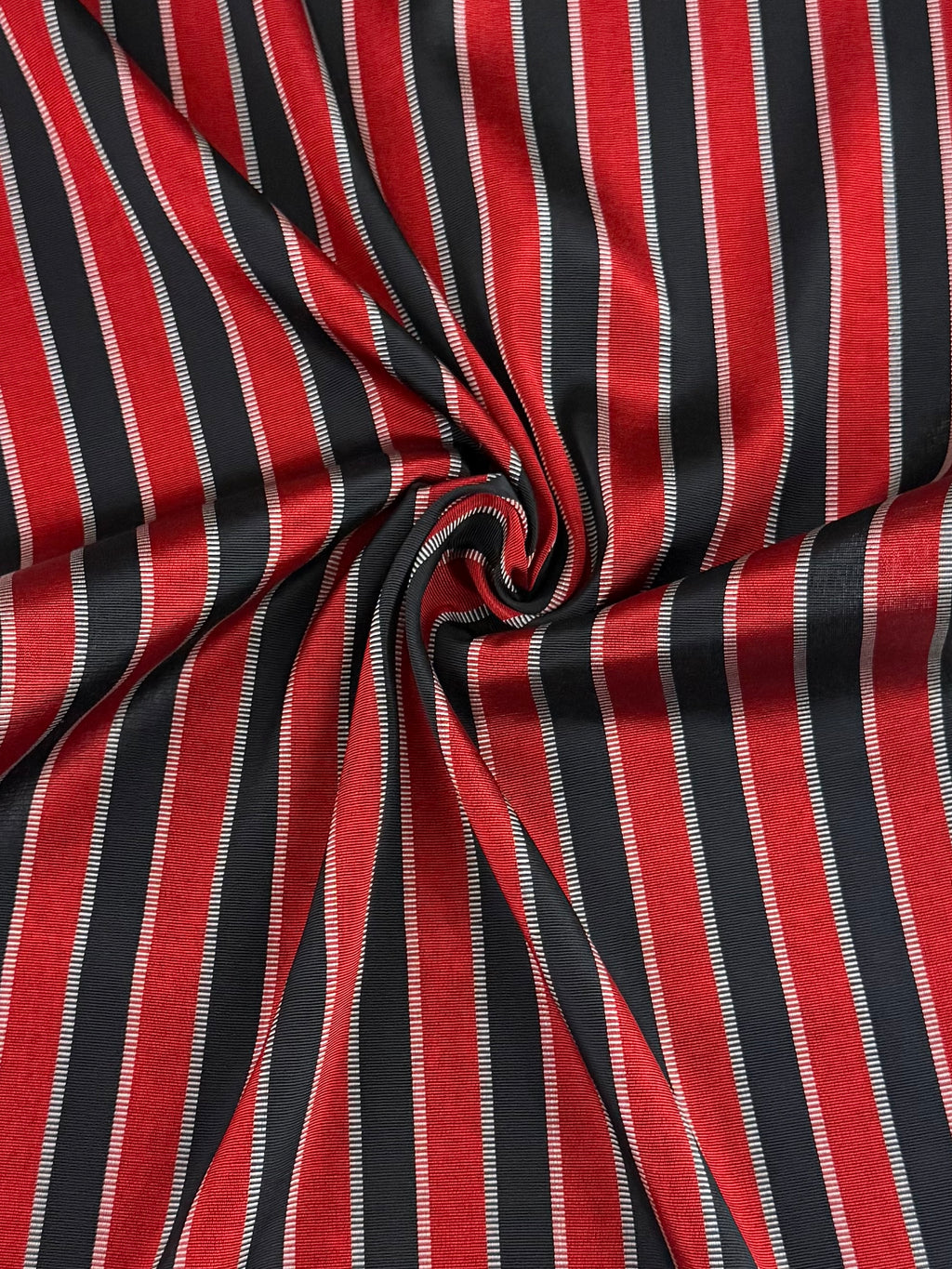 Kutnu Striped Fabric — Black & Red