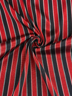 Kutnu Striped Fabric — Black & Red