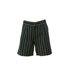 Forest Green Multi-Stripe Handwoven Kutnu Shorts