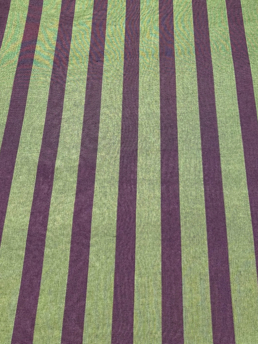 Kutnu Fabric — Green & Violet Striped