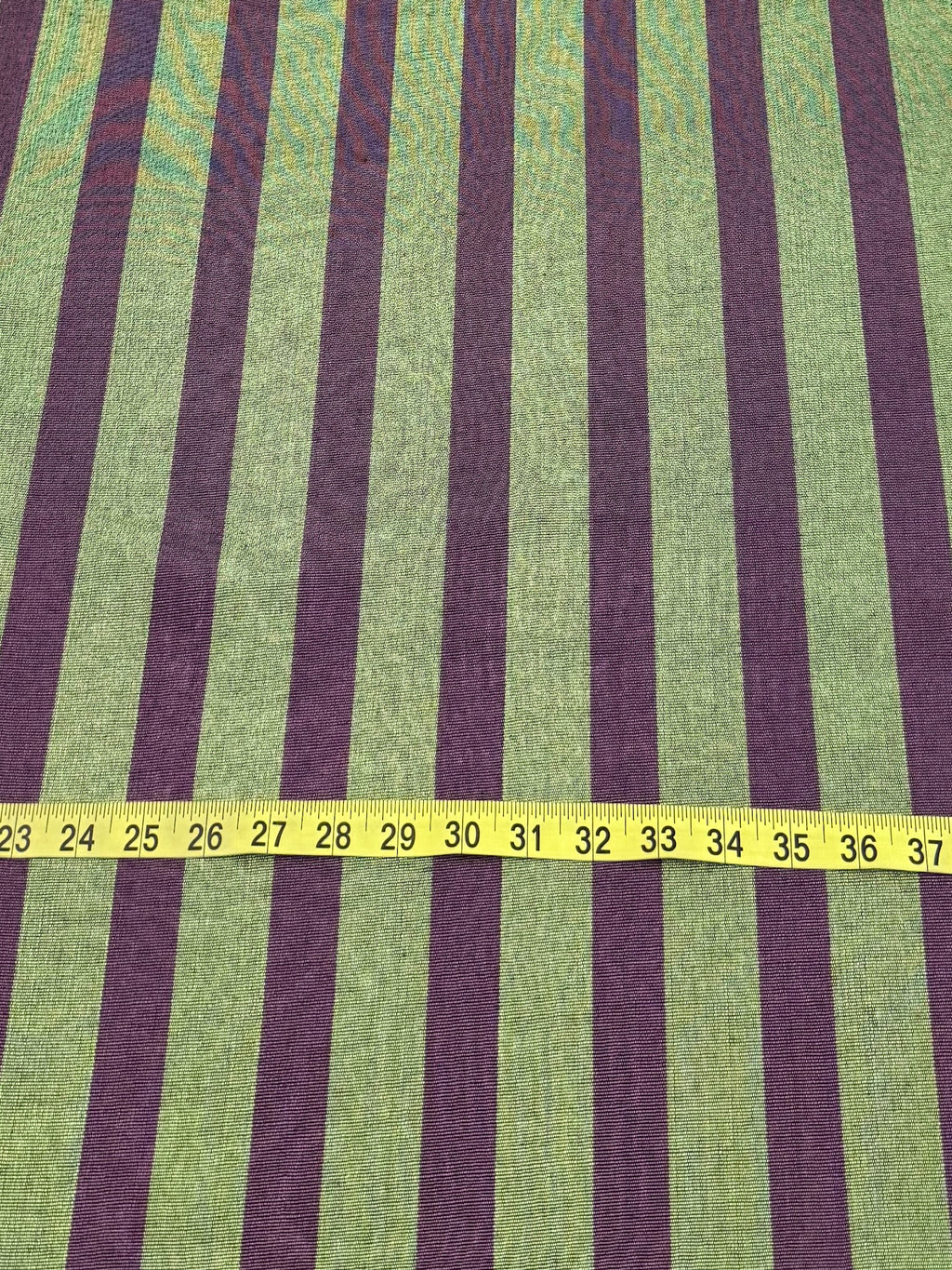 Kutnu Fabric — Green & Violet Striped