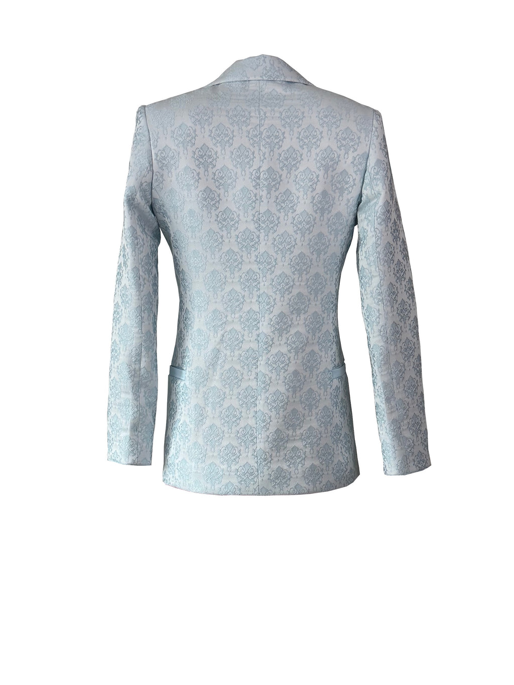 Ice Blue Floral Brocade Jacket