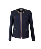Navy Blue Kutnu Crop Jacket
