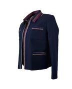 Navy Blue Kutnu Crop Jacket
