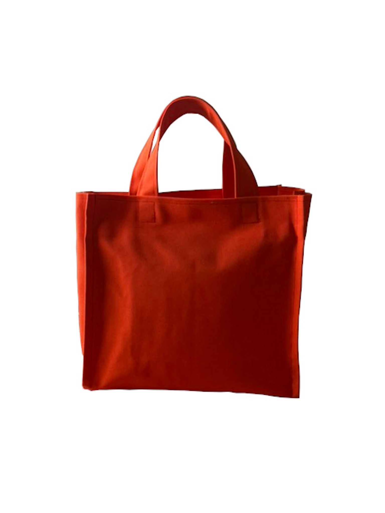 Vibrant Orange Cotton Twill Tote Bag with Teal Lining