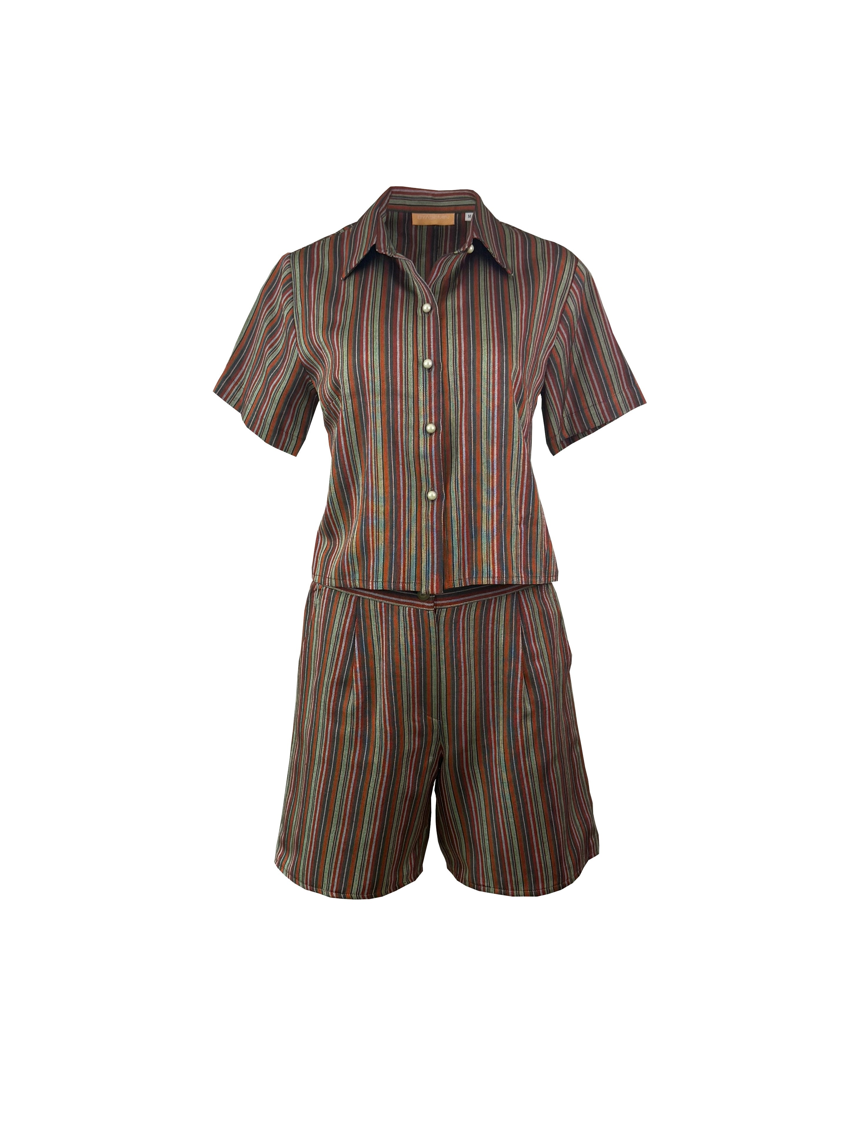 Earthy Tones Striped Kutnu Shorts