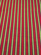 Kutnu Striped Fabric — Red with Fine Black, Green & Yellow