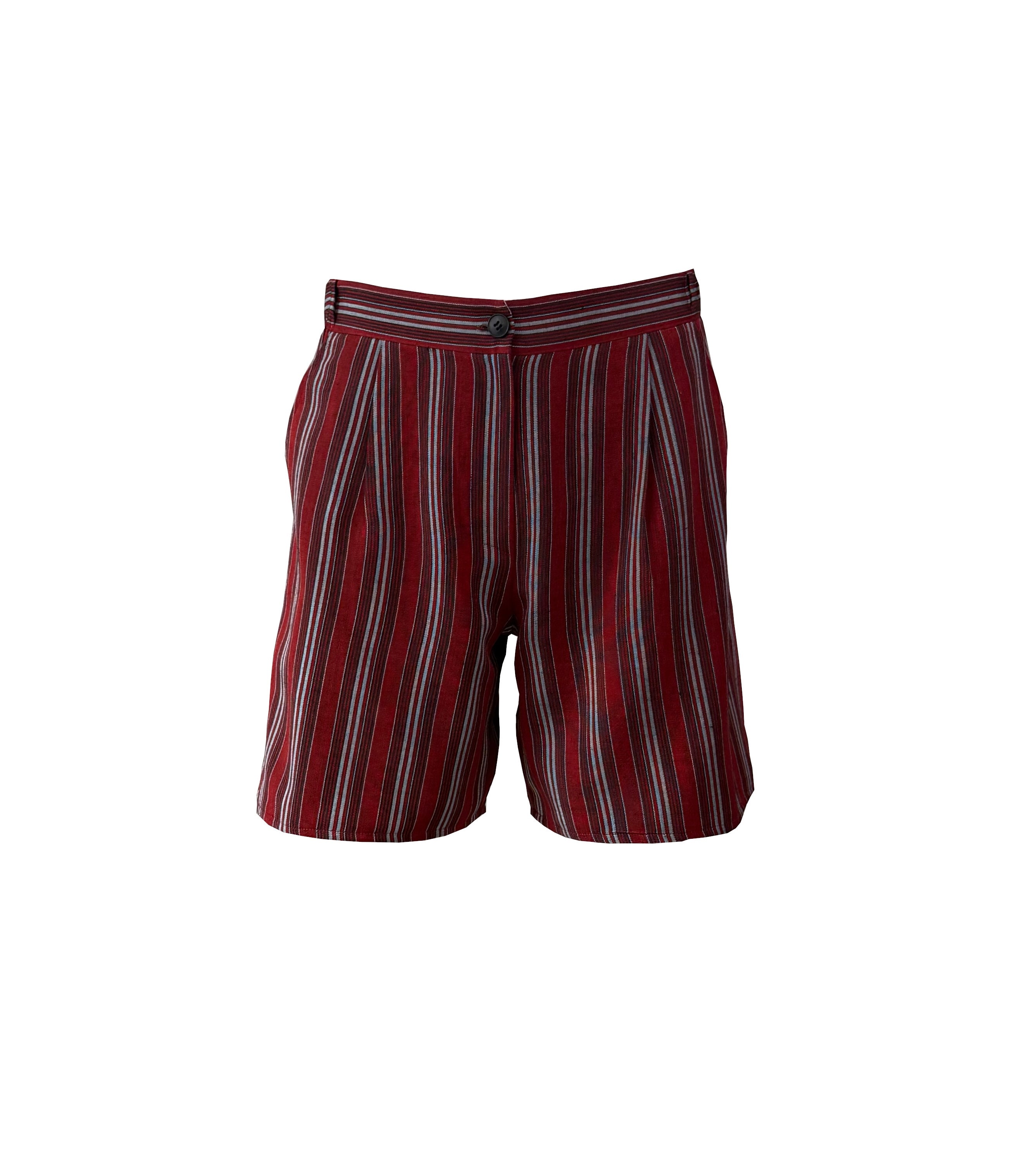 Claret Multi-Stripe Handwoven Kutnu Shorts