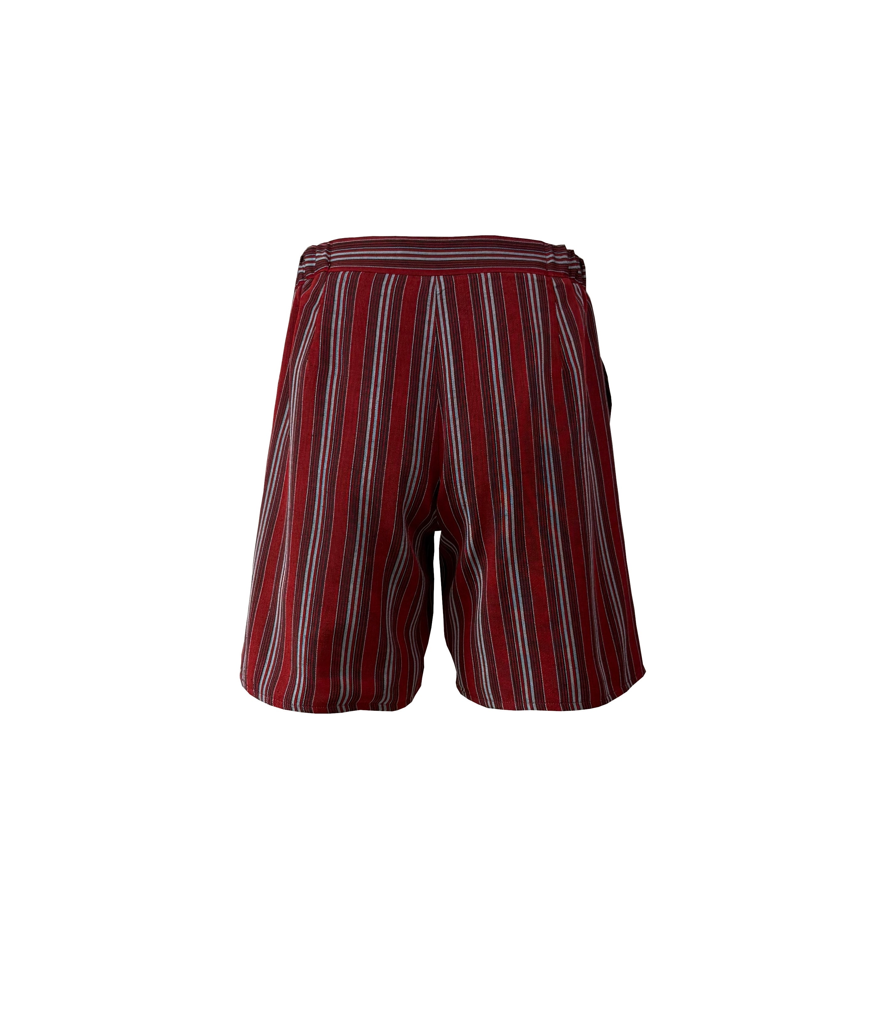 Claret Multi-Stripe Handwoven Kutnu Shorts