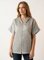Short Sleeve Sateen Kutnu Women's Hoodie. The Serava Collection.