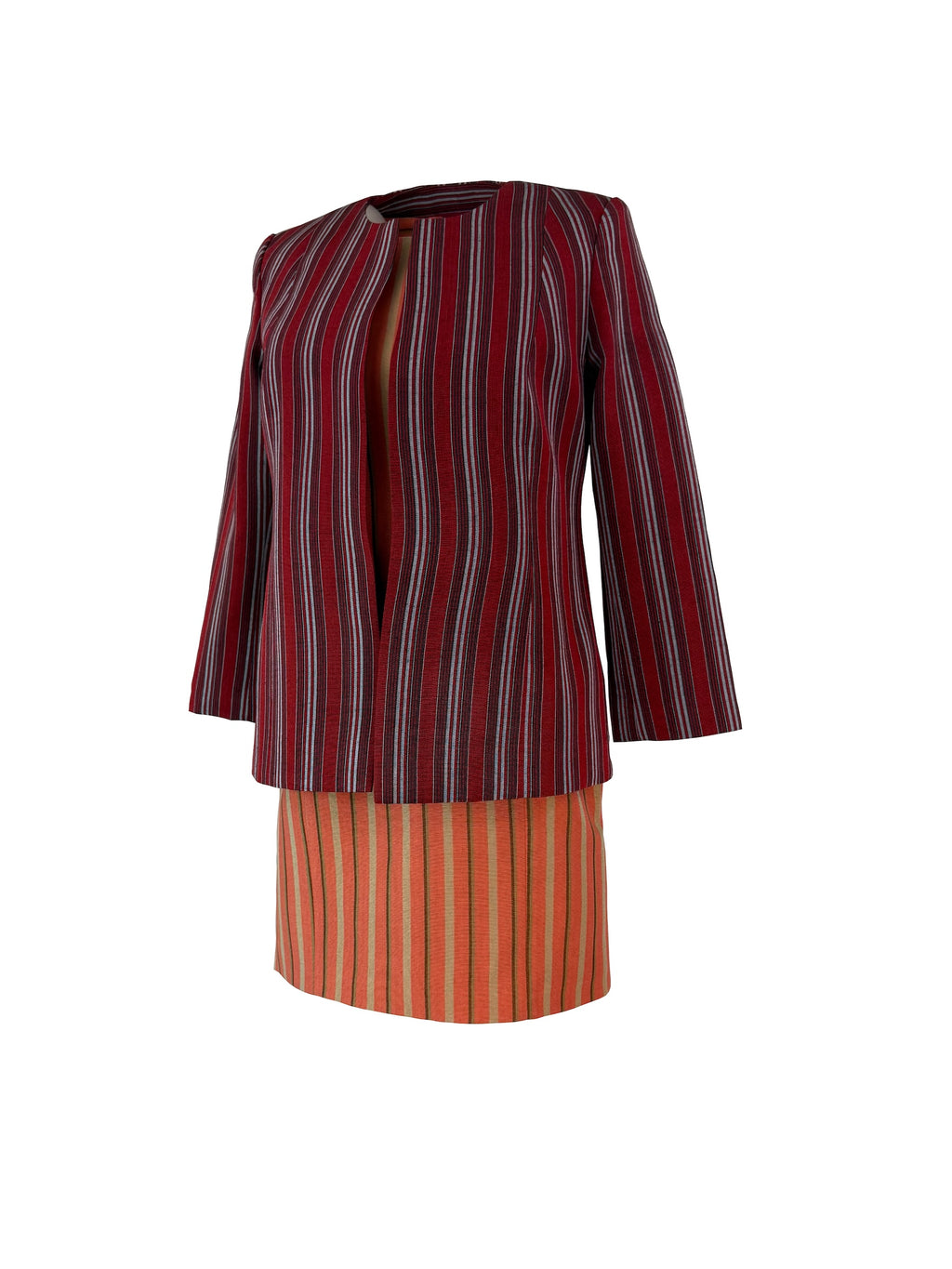 The Vianelle Collection — Multicolor red striped Jacket