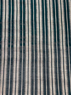 Teal & Gray striped woven fabric. Woven Turkish kutnu fabric.