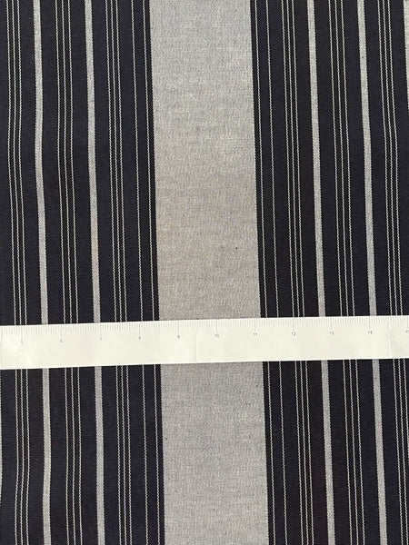 Black & Silver striped woven fabric. Elegant and chic. 20" wide.