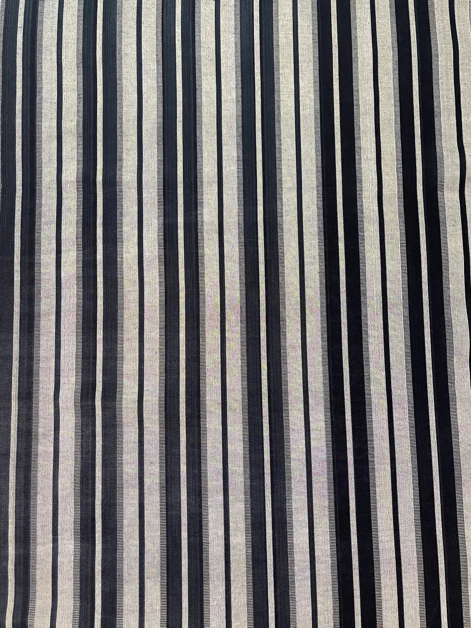Black & Gray striped woven fabric. Sewing apparel, quilting, upholstery, home deco etc.