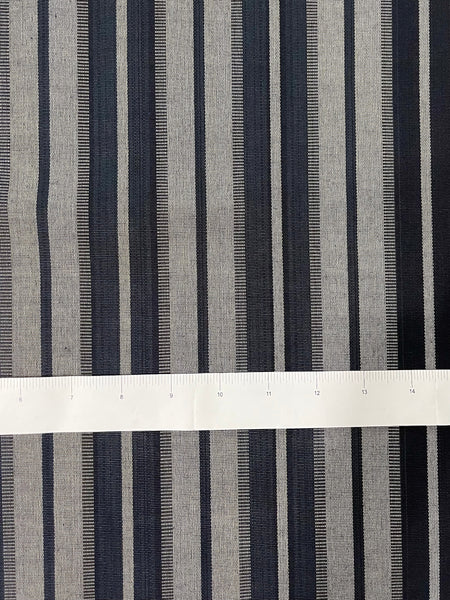 Black & Gray striped woven fabric. Sewing apparel, quilting, upholstery, home deco etc.